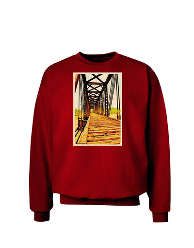 Colorado Bridge Watercolor Adult Dark Sweatshirt-Sweatshirts-TooLoud-Deep-Red-Small-Davson Sales