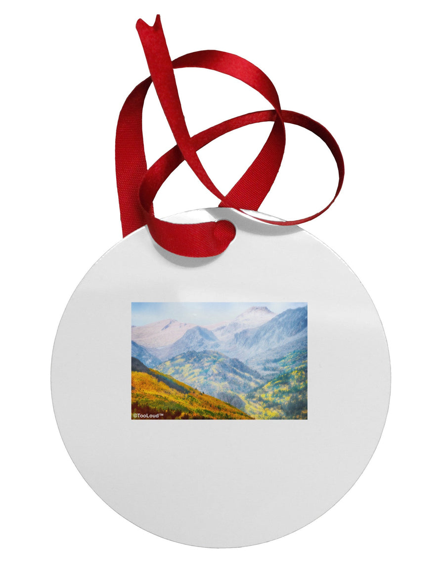 Colorado Fog Mountains Circular Metal Ornament-Ornament-TooLoud-White-Davson Sales