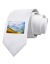 Colorado Fog Mountains Printed White Necktie