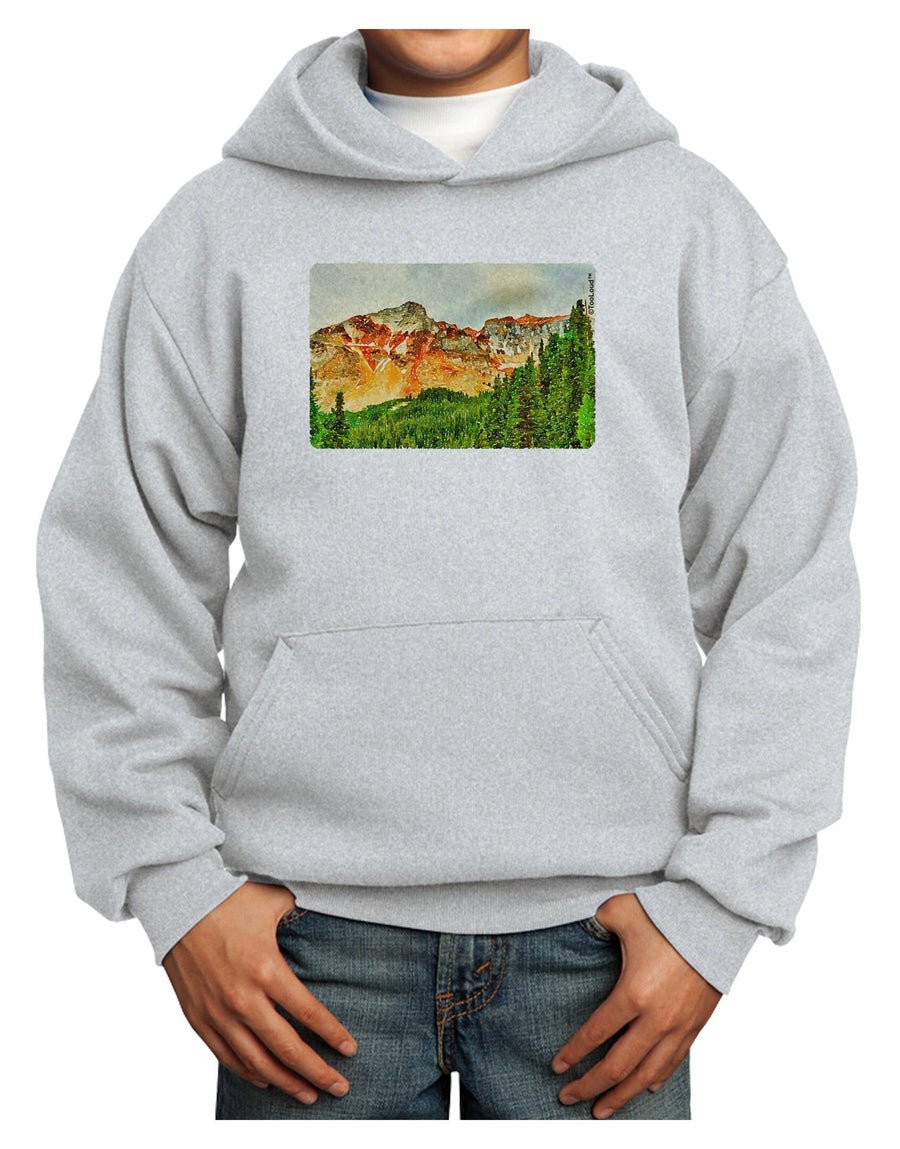 Colorado Forrest Watercolor Youth Hoodie Pullover Sweatshirt-Youth Hoodie-TooLoud-White-XS-Davson Sales