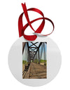 Colorado Landscape Bridge Circular Metal Ornament-Ornament-TooLoud-White-Davson Sales