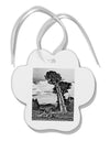 Colorado Landscape Monochrome Paw Print Shaped Ornament-Ornament-TooLoud-White-Davson Sales