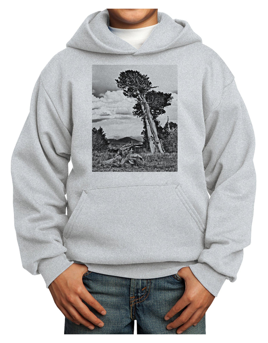 Colorado Landscape Monochrome Youth Hoodie Pullover Sweatshirt-Youth Hoodie-TooLoud-White-XS-Davson Sales