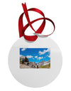 Colorado Landscape Ruins Circular Metal Ornament-Ornament-TooLoud-White-Davson Sales