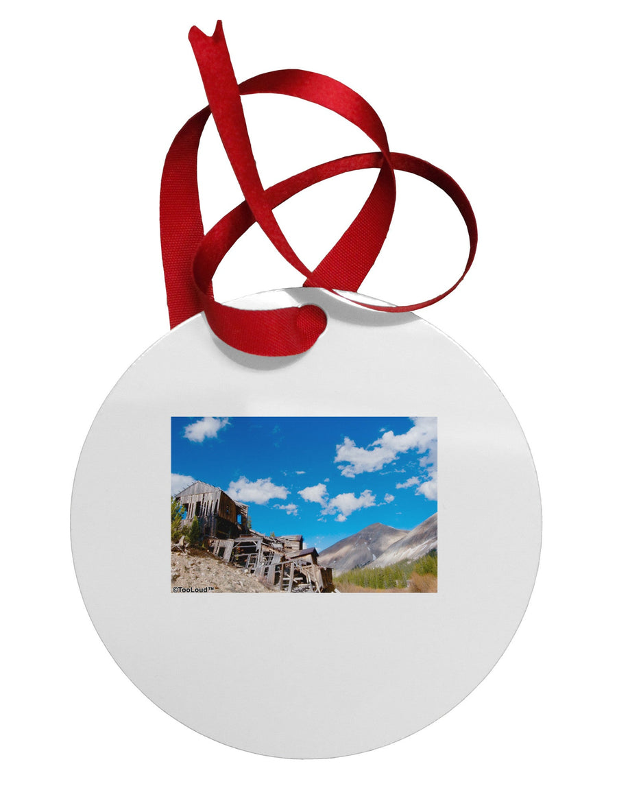 Colorado Landscape Ruins Circular Metal Ornament-Ornament-TooLoud-White-Davson Sales