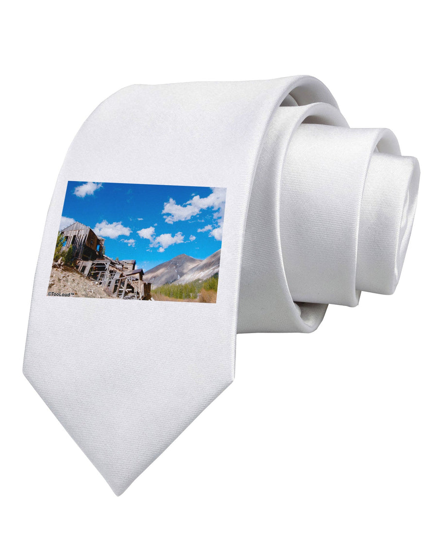 Colorado Landscape Ruins Printed White Necktie