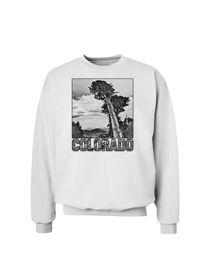 Colorado Landscape Text BW Sweatshirt-Sweatshirts-TooLoud-White-Small-Davson Sales