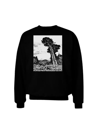 Colorado Landscape Watercolor BW Adult Dark Sweatshirt-Sweatshirts-TooLoud-Black-Small-Davson Sales