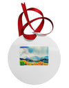 Colorado Mountain Scene Circular Metal Ornament-Ornament-TooLoud-White-Davson Sales