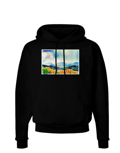 Colorado Mountain Scene Dark Hoodie Sweatshirt-Hoodie-TooLoud-Black-Small-Davson Sales