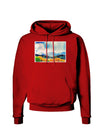 Colorado Mountain Scene Dark Hoodie Sweatshirt-Hoodie-TooLoud-Red-Small-Davson Sales