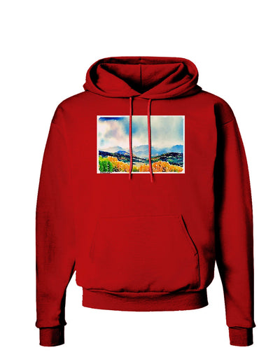 Colorado Mountain Scene Dark Hoodie Sweatshirt-Hoodie-TooLoud-Red-Small-Davson Sales
