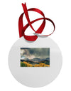 Colorado Mountain Scene Photo Circular Metal Ornament-Ornament-TooLoud-White-Davson Sales