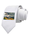 Colorado Mountain Scene Photo Printed White Necktie