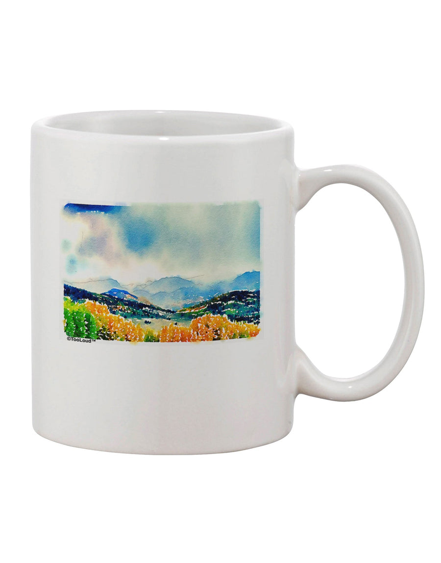 Colorado Mountain Scene Printed 11 oz Coffee Mug - Crafted for the Discerning Connoisseur-11 OZ Coffee Mug-TooLoud-White-Davson Sales