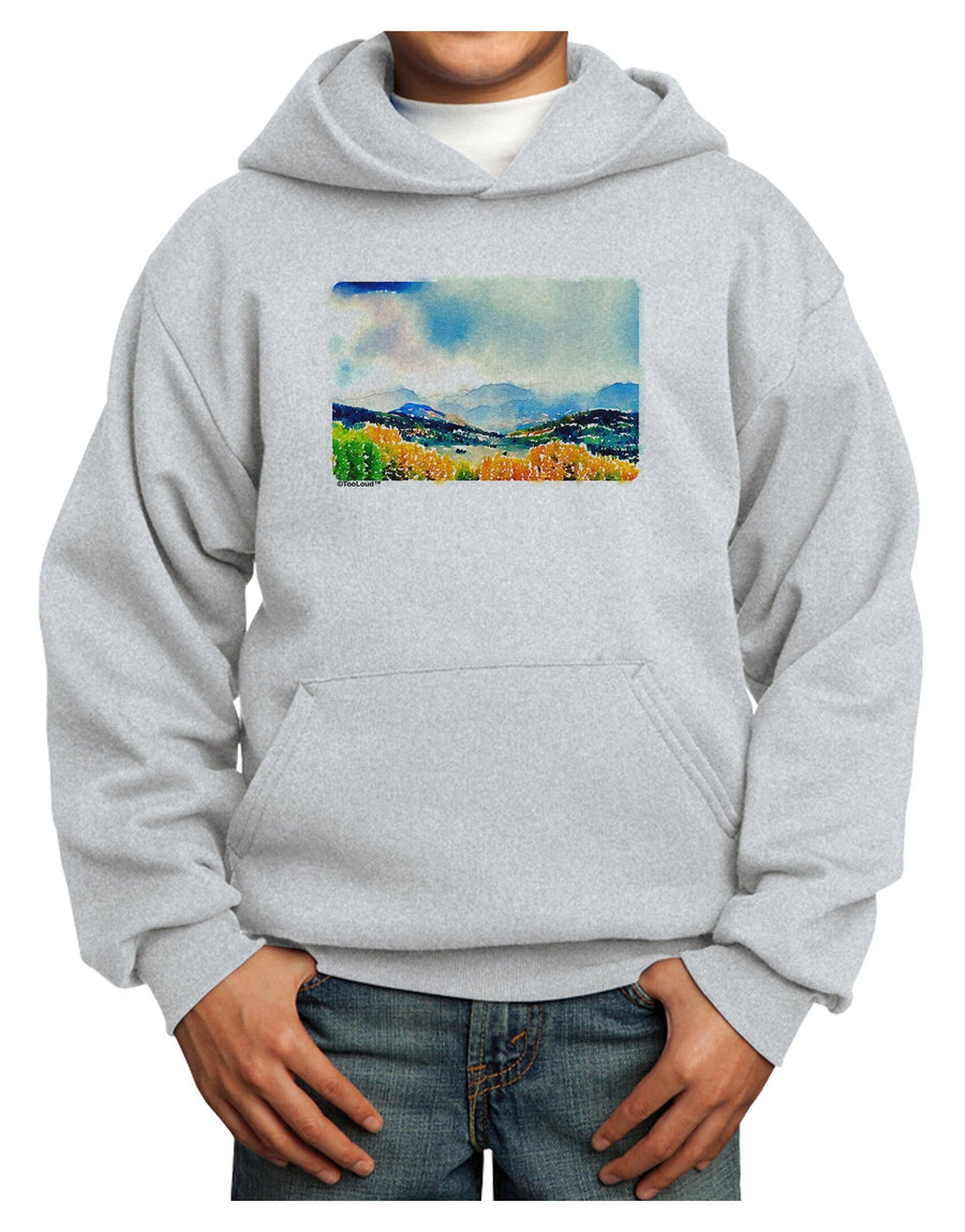 Colorado Mountain Scene Youth Hoodie Pullover Sweatshirt-Youth Hoodie-TooLoud-White-XS-Davson Sales