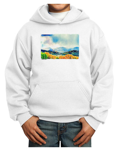 Colorado Mountain Scene Youth Hoodie Pullover Sweatshirt-Youth Hoodie-TooLoud-White-XS-Davson Sales