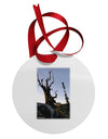 Colorado Mountain Scenery Circular Metal Ornament by TooLoud-Ornament-TooLoud-White-Davson Sales