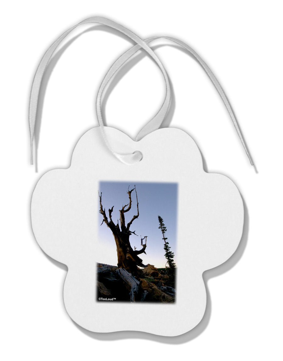 Colorado Mountain Scenery Paw Print Shaped Ornament by TooLoud-Ornament-TooLoud-White-Davson Sales