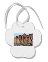 Colorado Mountain Spires Paw Print Shaped Ornament by TooLoud-Ornament-TooLoud-White-Davson Sales