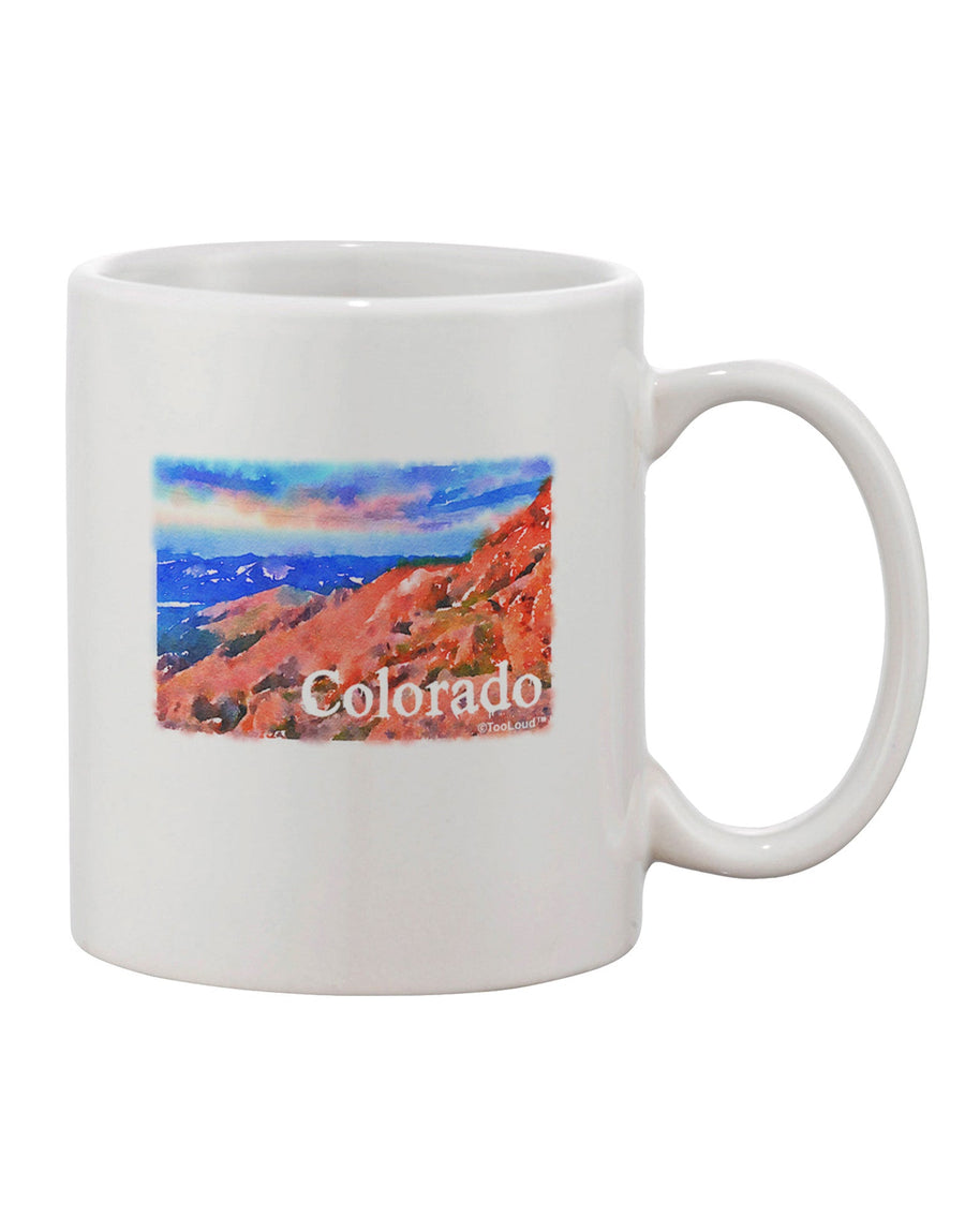 Colorado Mountain Sunset Watercolor Printed 11 oz Coffee Mug - Expertly Crafted Drinkware-11 OZ Coffee Mug-TooLoud-White-Davson Sales