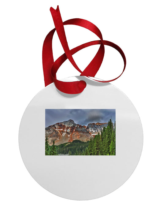 Colorado Mountains Forrest Circular Metal Ornament-Ornament-TooLoud-White-Davson Sales