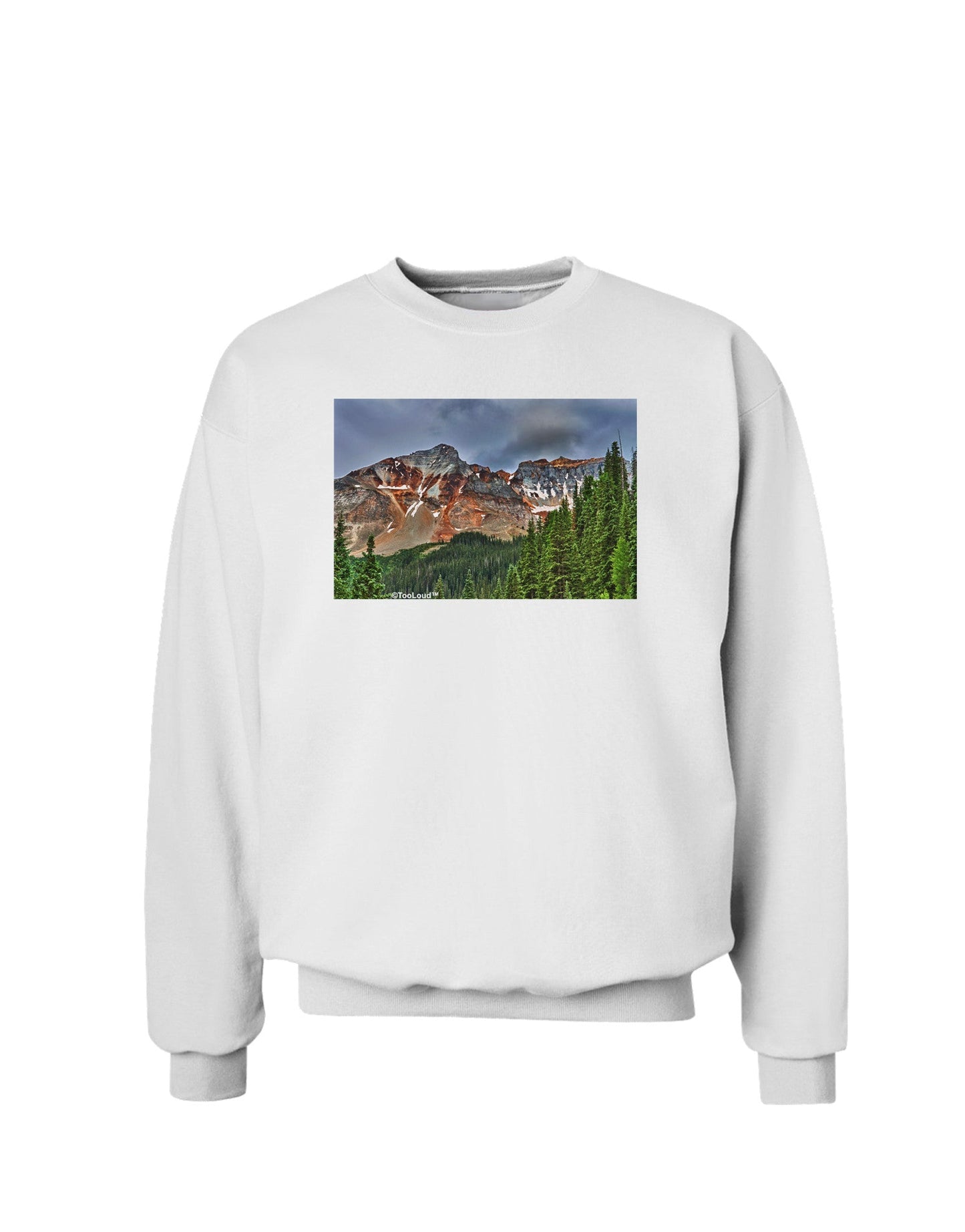 Colorado Mountains Forrest Sweatshirt-Sweatshirts-TooLoud-White-Small-Davson Sales