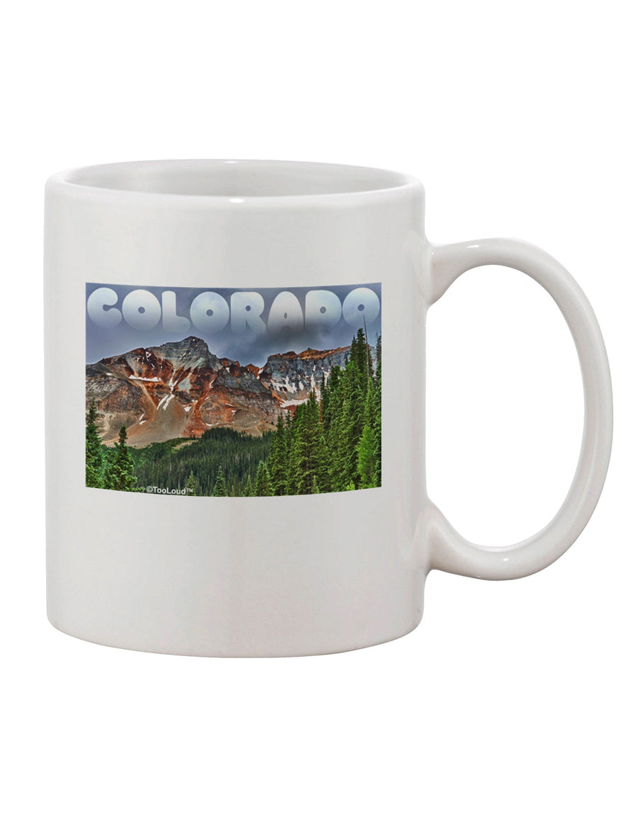 Colorado Mountains Forrest Text Printed 11 oz Coffee Mug - Expertly Crafted Drinkware-11 OZ Coffee Mug-TooLoud-White-Davson Sales