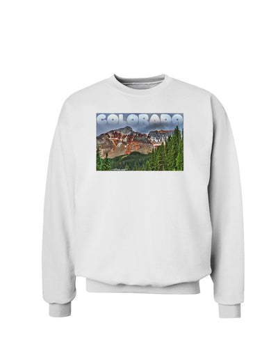 Colorado Mountains Forrest Text Sweatshirt-Sweatshirts-TooLoud-White-Small-Davson Sales