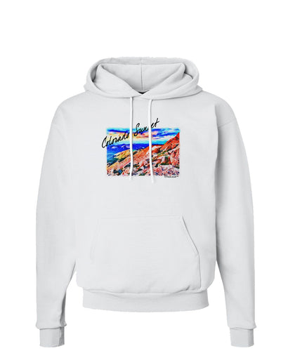 Colorado Mtn Sunset Bold WaterColor Hoodie Sweatshirt-Hoodie-TooLoud-White-Small-Davson Sales