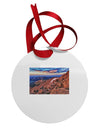 Colorado Mtn Sunset Circular Metal Ornament-Ornament-TooLoud-White-Davson Sales