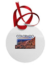 Colorado Mtn Sunset Cutout Circular Metal Ornament-Ornament-TooLoud-White-Davson Sales