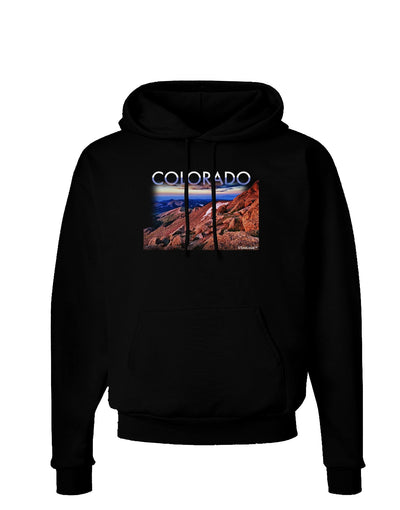 Colorado Mtn Sunset Cutout Dark Hoodie Sweatshirt-Hoodie-TooLoud-Black-Small-Davson Sales