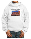 Colorado Mtn Sunset Cutout Youth Hoodie Pullover Sweatshirt-Youth Hoodie-TooLoud-White-XS-Davson Sales