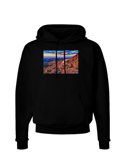 Colorado Mtn Sunset Dark Hoodie Sweatshirt-Hoodie-TooLoud-Black-Small-Davson Sales