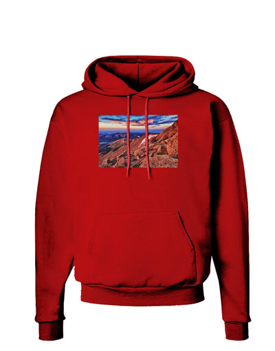 Colorado Mtn Sunset Dark Hoodie Sweatshirt-Hoodie-TooLoud-Red-Small-Davson Sales