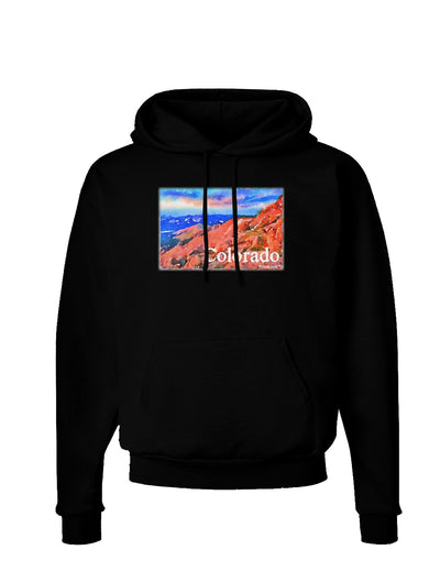 Colorado Mtn Sunset Soaked WaterColor Dark Hoodie Sweatshirt-Hoodie-TooLoud-Black-Small-Davson Sales