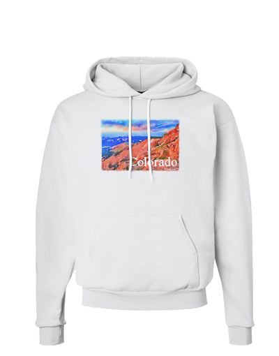 Colorado Mtn Sunset Soaked WaterColor Hoodie Sweatshirt-Hoodie-TooLoud-White-Small-Davson Sales