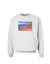 Colorado Mtn Sunset Soaked WaterColor Sweatshirt-Sweatshirts-TooLoud-White-Small-Davson Sales