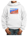 Colorado Mtn Sunset Soaked WaterColor Youth Hoodie Pullover Sweatshirt-Youth Hoodie-TooLoud-White-XS-Davson Sales