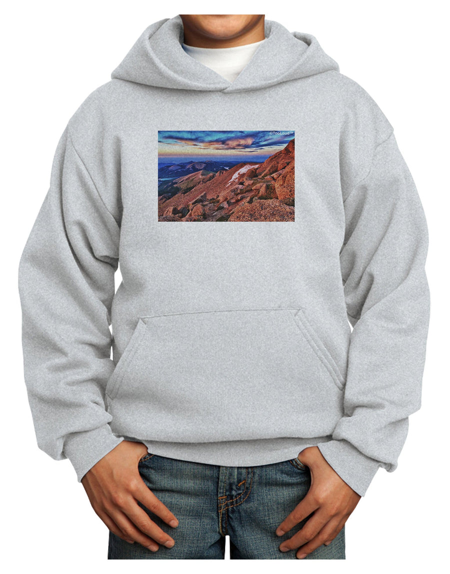 Colorado Mtn Sunset Youth Hoodie Pullover Sweatshirt-Youth Hoodie-TooLoud-White-XS-Davson Sales