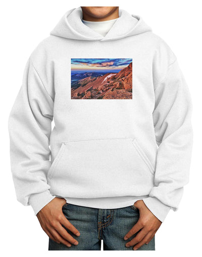 Colorado Mtn Sunset Youth Hoodie Pullover Sweatshirt-Youth Hoodie-TooLoud-White-XS-Davson Sales