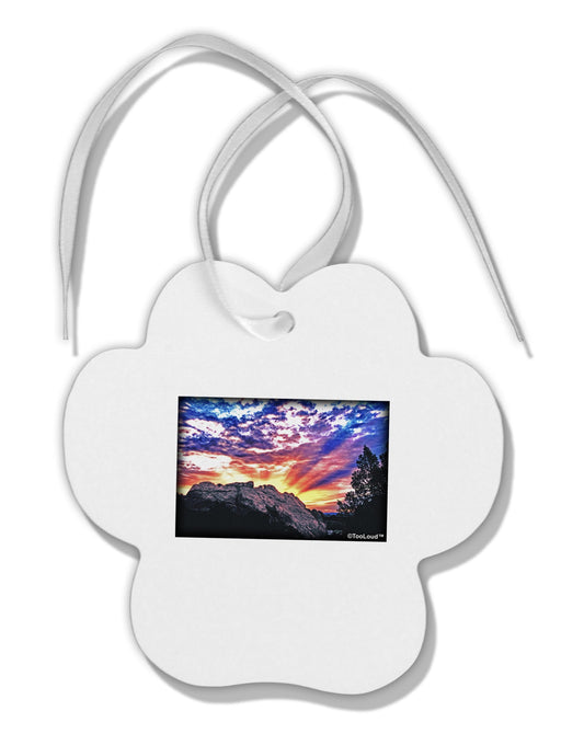 Colorado Rainbow Sunset Paw Print Shaped Ornament-Ornament-TooLoud-White-Davson Sales