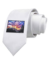 Colorado Rainbow Sunset Printed White Necktie