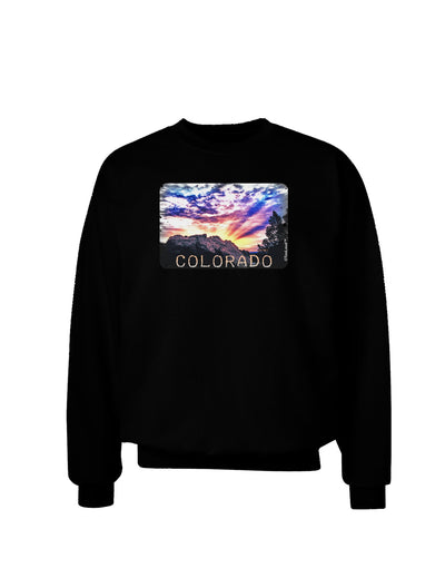 Colorado Rainbow Sunset Text Adult Dark Sweatshirt-Sweatshirts-TooLoud-Black-Small-Davson Sales