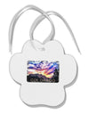 Colorado Rainbow Sunset Text Paw Print Shaped Ornament-Ornament-TooLoud-White-Davson Sales