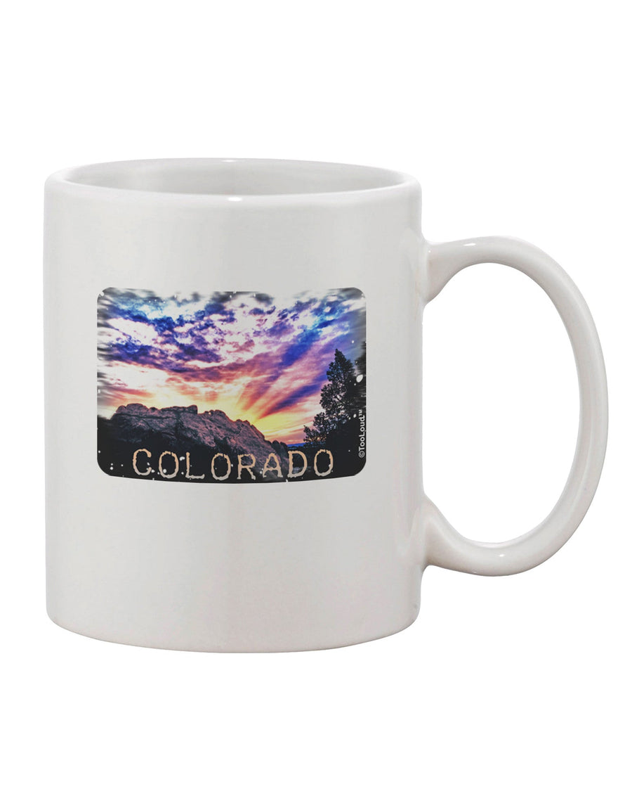 Colorado Rainbow Sunset Text Printed 11 oz Coffee Mug - Exquisite Drinkware Expertise-11 OZ Coffee Mug-TooLoud-White-Davson Sales