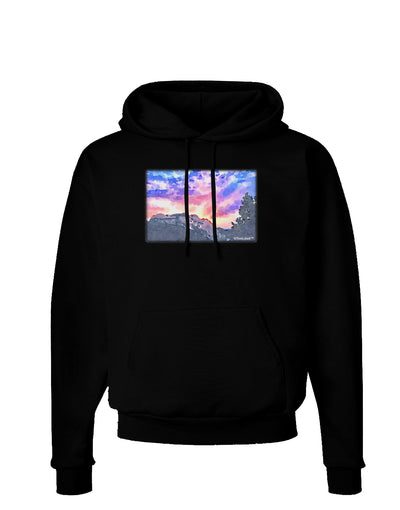 Colorado Rainbow Sunset Watercolor Dark Hoodie Sweatshirt-Hoodie-TooLoud-Black-Small-Davson Sales