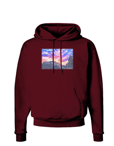 Colorado Rainbow Sunset Watercolor Dark Hoodie Sweatshirt-Hoodie-TooLoud-Maroon-Small-Davson Sales