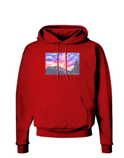 Colorado Rainbow Sunset Watercolor Dark Hoodie Sweatshirt-Hoodie-TooLoud-Red-Small-Davson Sales